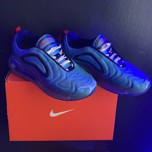 Blue and Red Nike air max 720